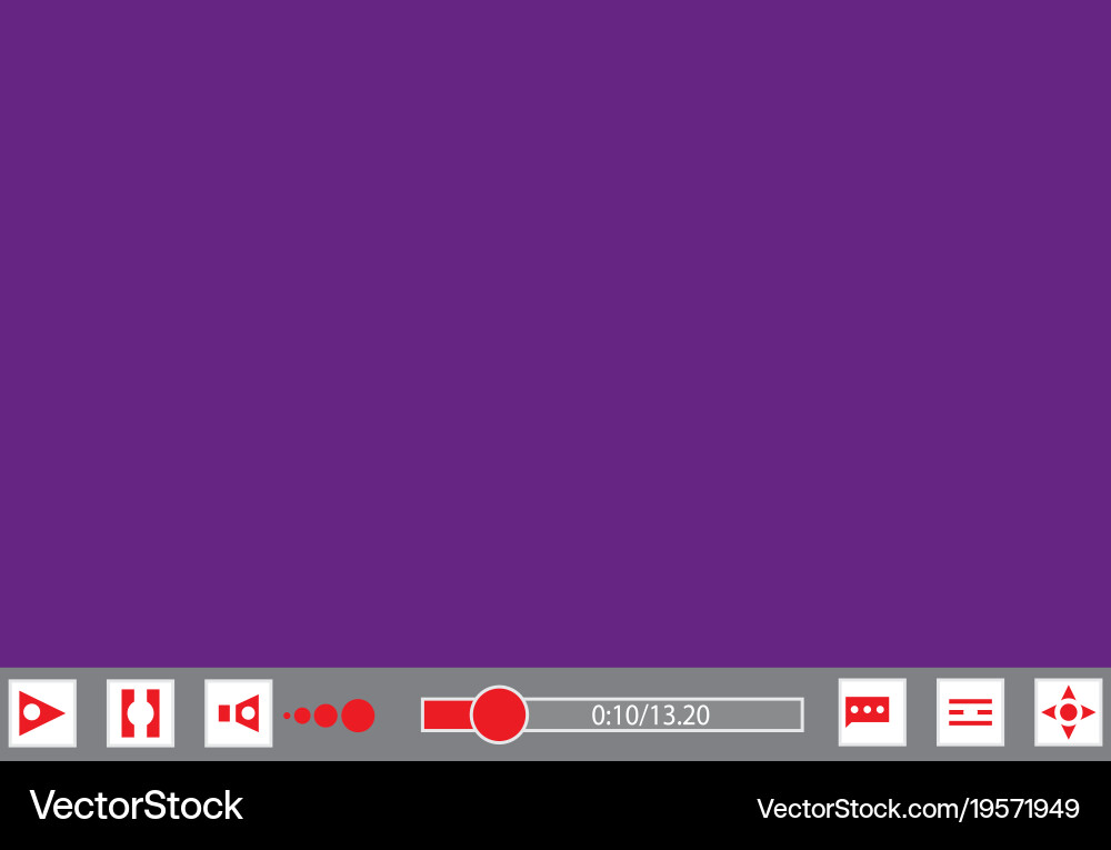 Video player template for web and mobile apps vector image