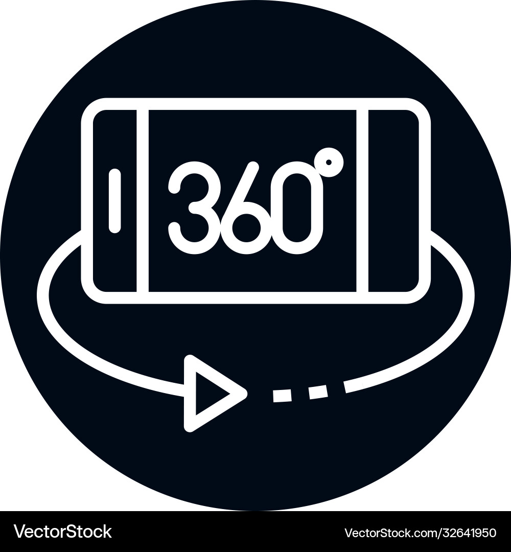 360 degree view smartphone block and line style vector image