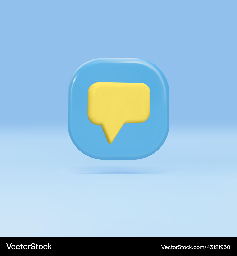 3d message icon push notification vector image