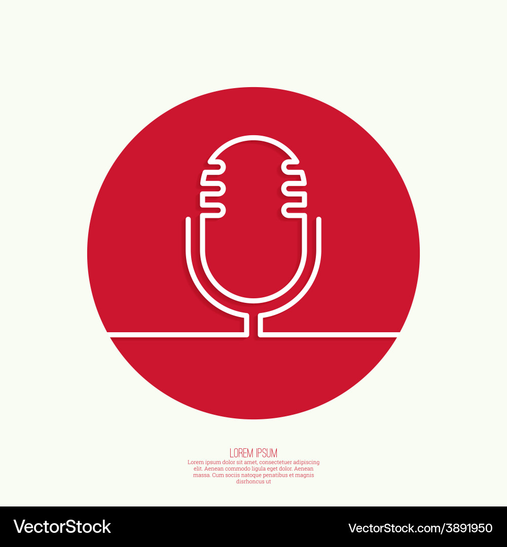 Abstract background with an old microphone vector image