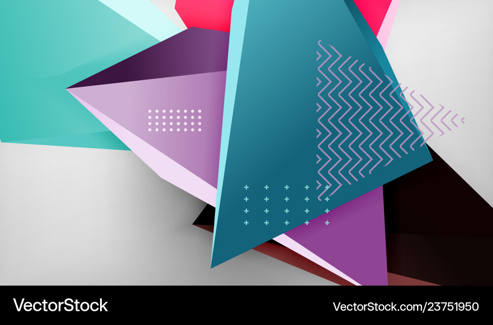 Abstract color triangles geometric background Vector Image