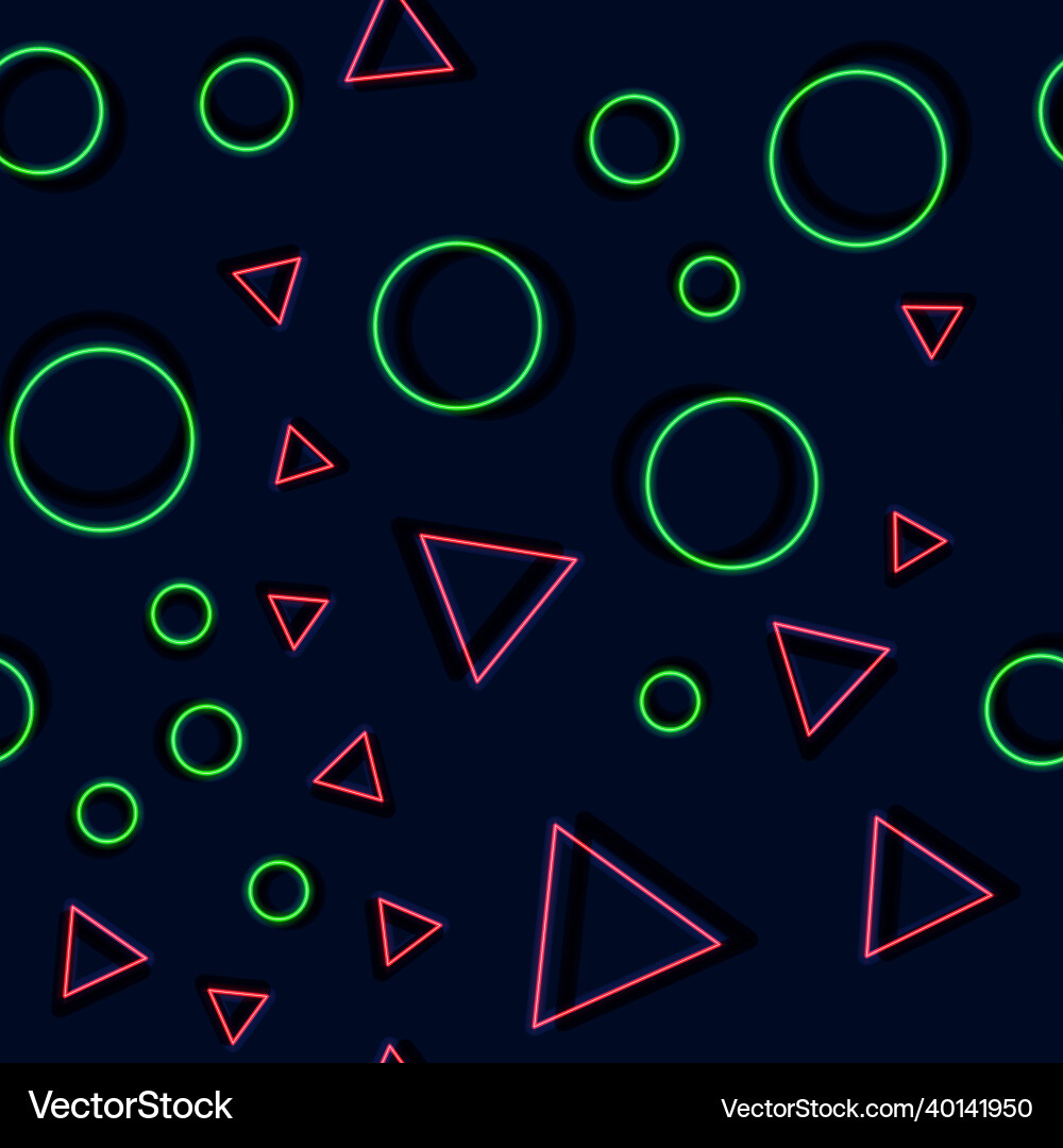Abstract neon seamless pattern from triangles Vector Image