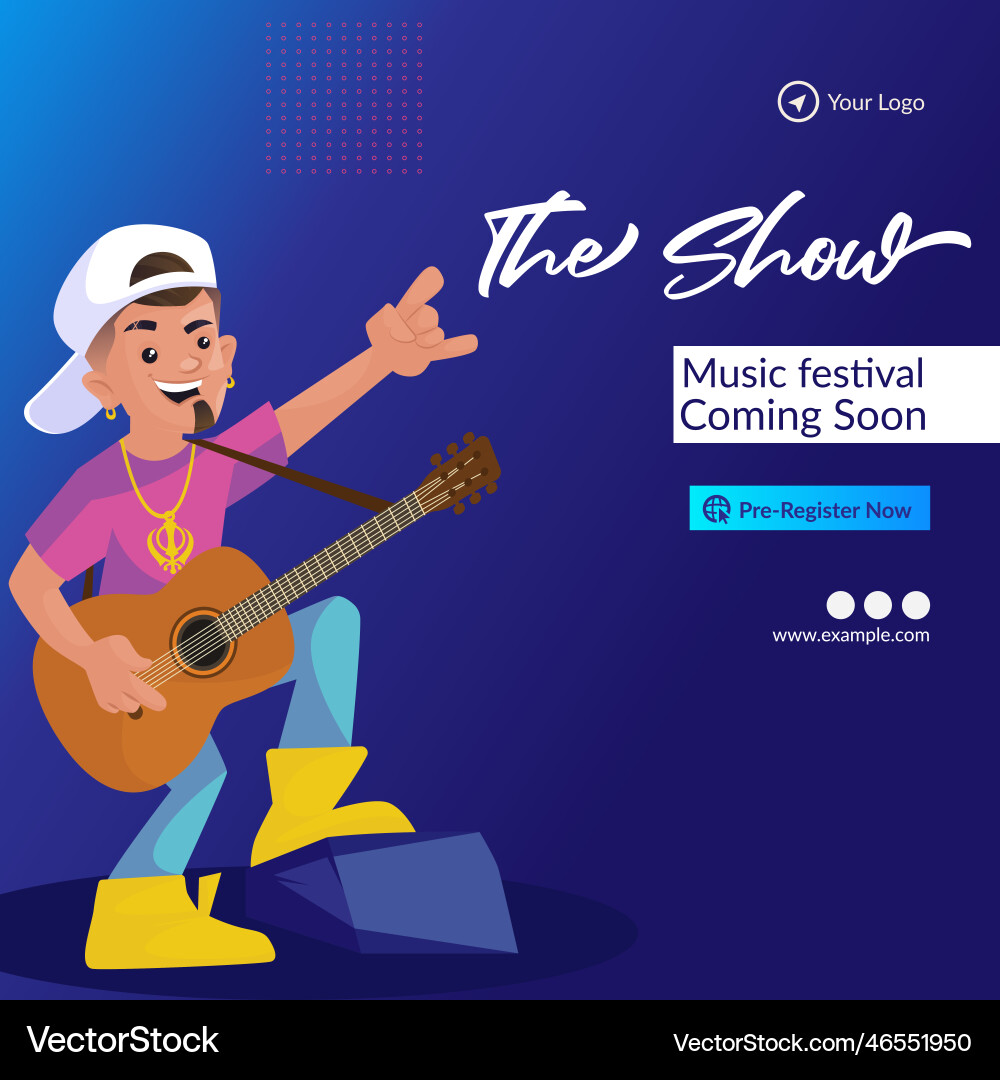 Banner design of the show music festival vector image