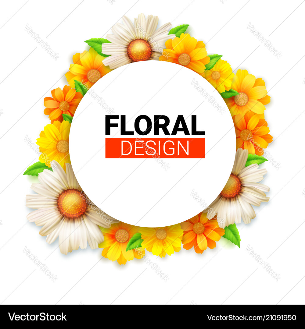 Blumenkranz der Frühling Wildblumen Blumen Blumenkranz der Frühling Wildblumen Blumen vektorbild