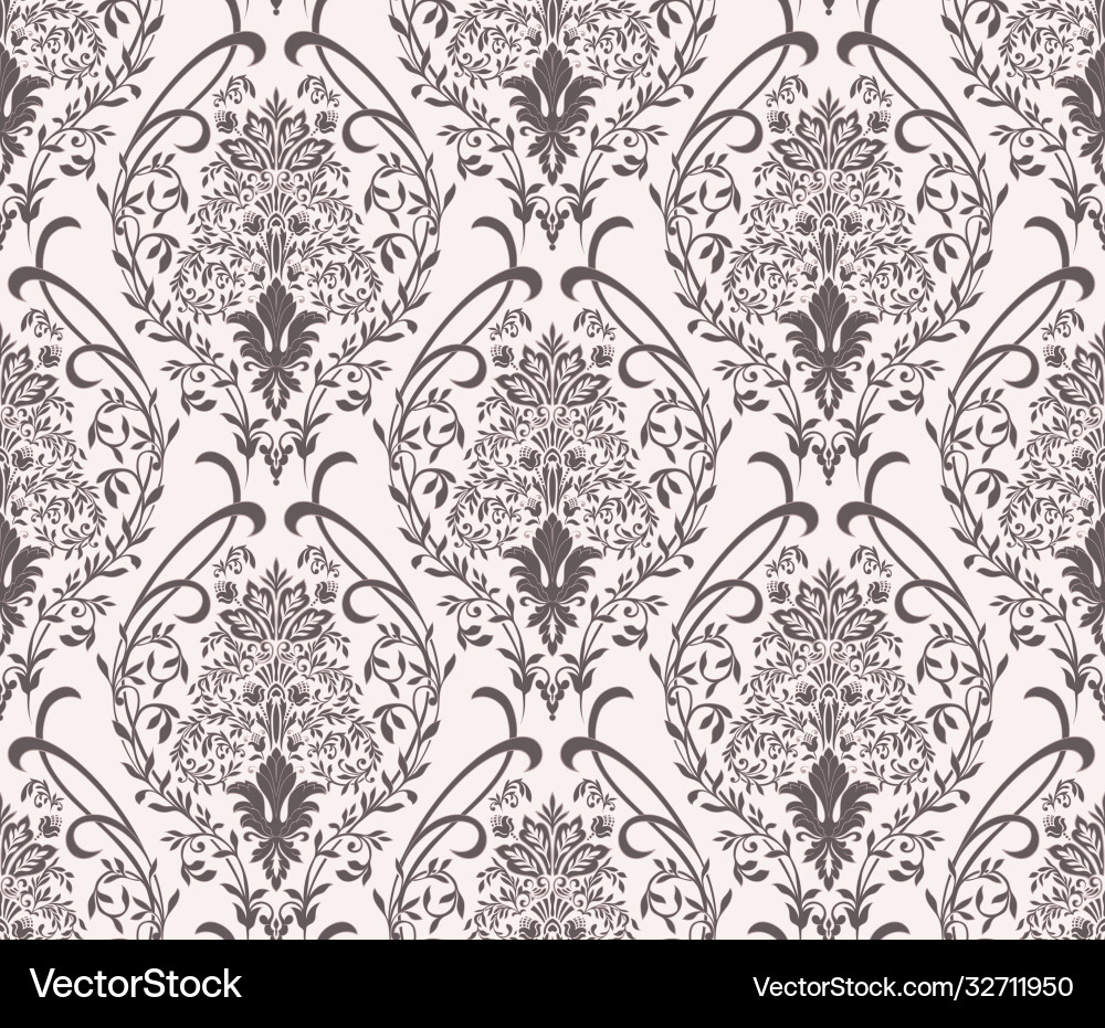 Damask seamless pattern element classical Damask seamless pattern element classical vector image