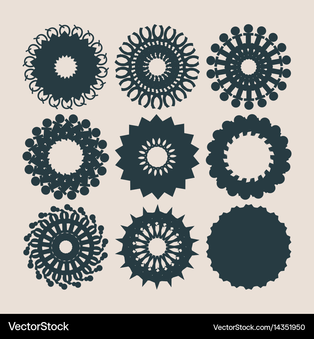 Decorative design elements patterns set Vector Image