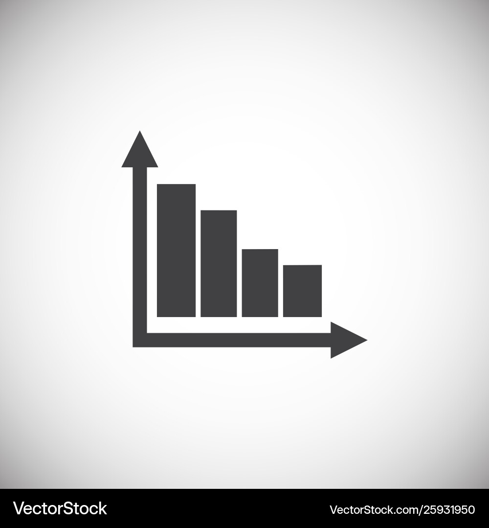 Down chart icon on background for graphic and web Down chart icon on background for graphic and web vector image