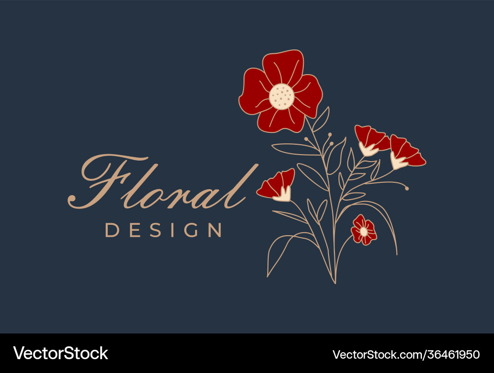 Elegante natürliche Blume Logo Design für Hochzeit Elegante natürliche Blume Logo Design für Hochzeit vektorbild