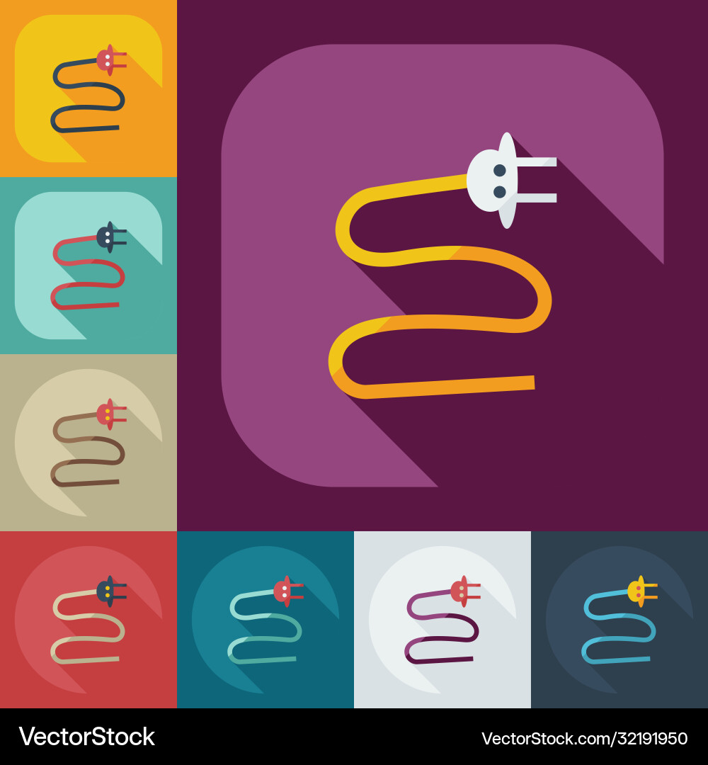 Flat concept set modern design with shadow Vector Image