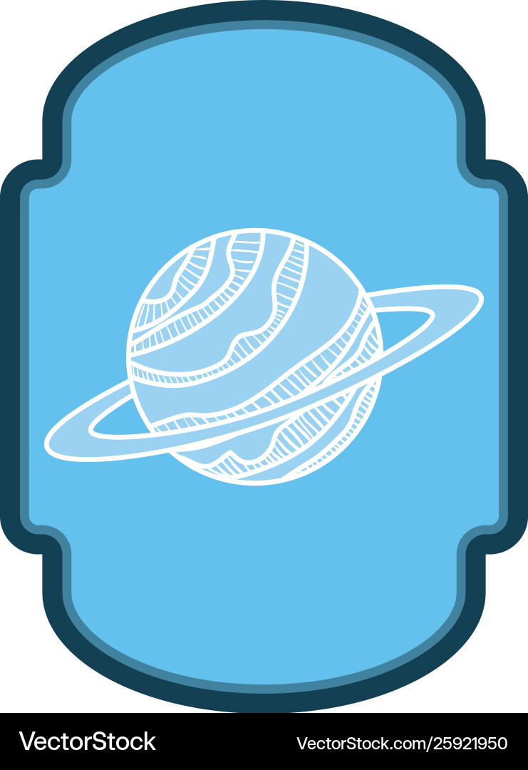 Frame with planet solar system vector image