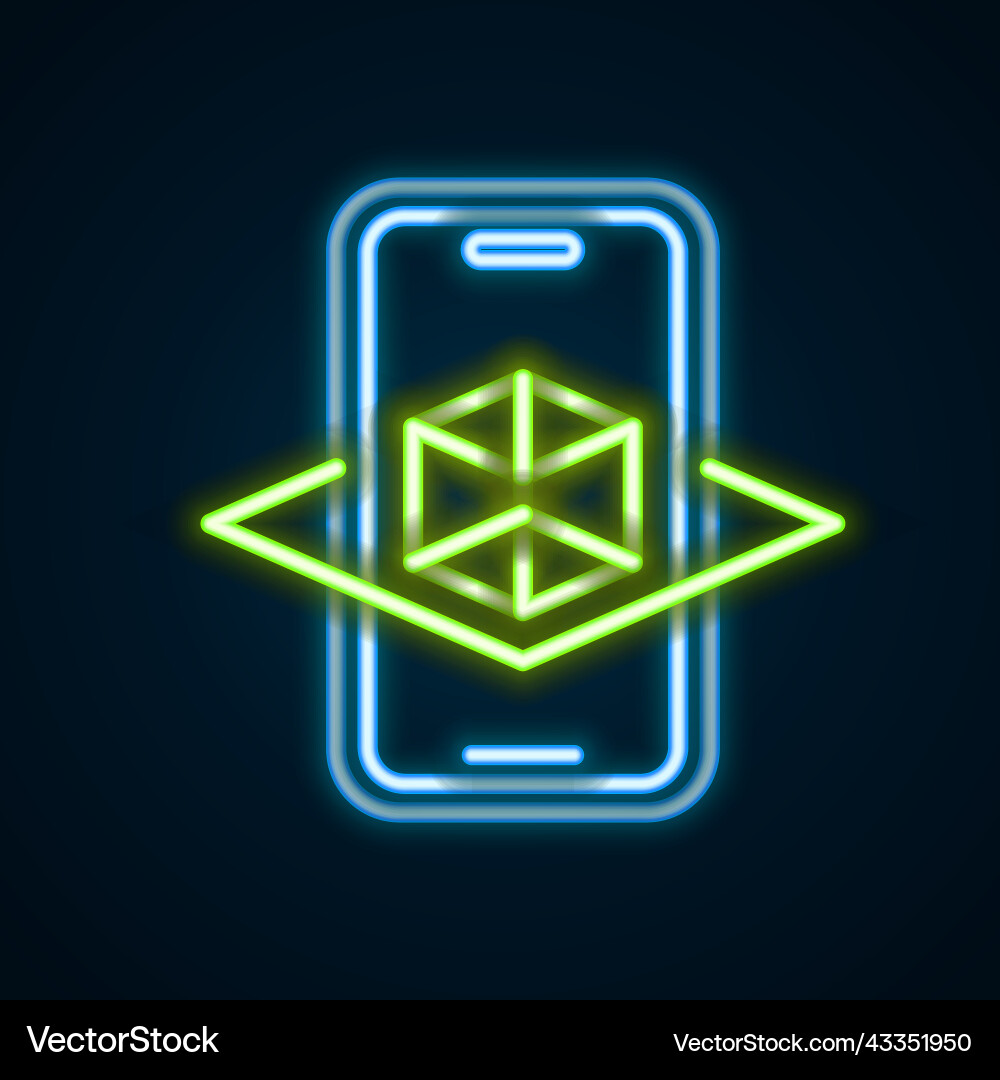 Glowing neon line 3d modeling icon isolated Vector Image