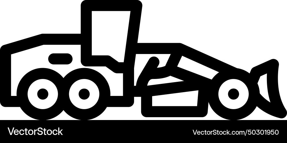 Grader machine construction vehicle line icon Grader machine construction vehicle line icon vector image