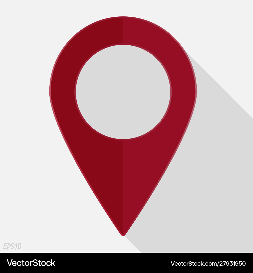 Image positioning on map mark gps icon red Vector Image