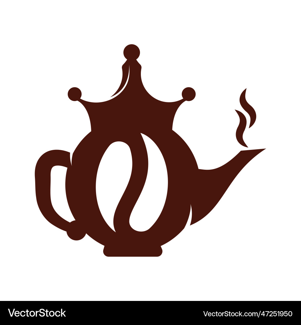 Kaffee King Wasserkocher Logo Design-Ikone Kaffee King Wasserkocher Logo Design-Ikone vektorbild