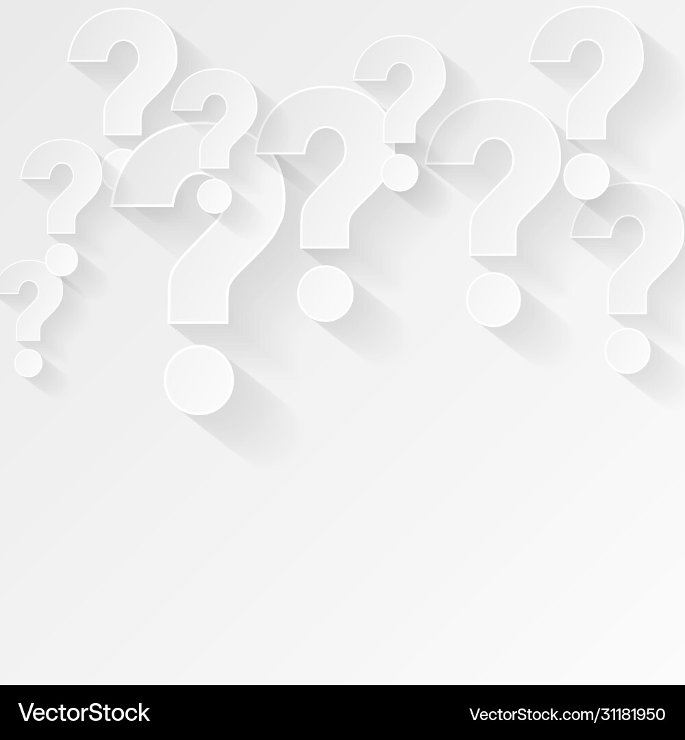 Minimal White Question Mark Background vector image