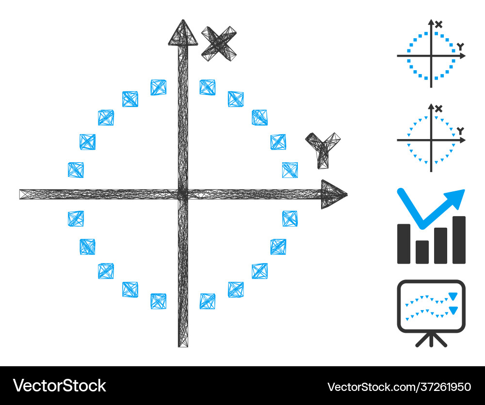 Network circle plot mesh vector image
