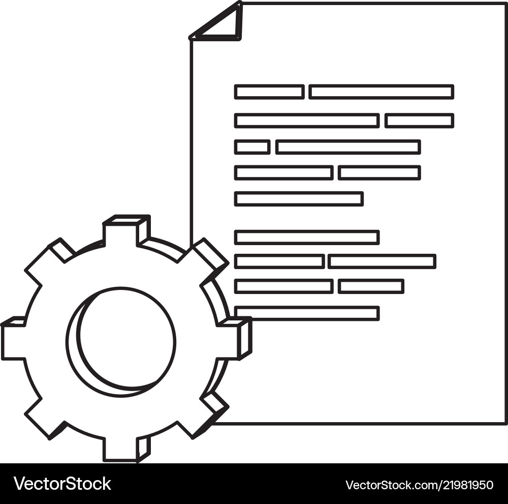 Outline-Dokument mit Programmiercode Outline-Dokument mit Programmiercode vektorbild