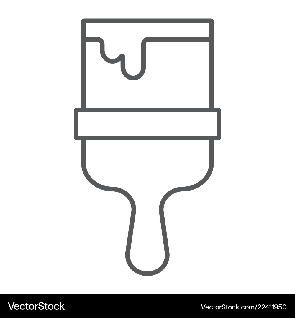 Pinsel dünne Linie Icon Werkzeug und Reparatur Pinsel dünne Linie Icon Werkzeug und Reparatur vektorbild