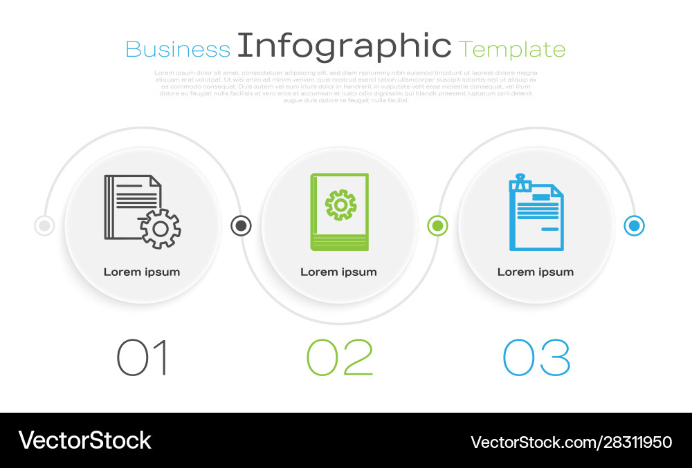 Set line document settings with gears user manual Set line document settings with gears user manual vector image
