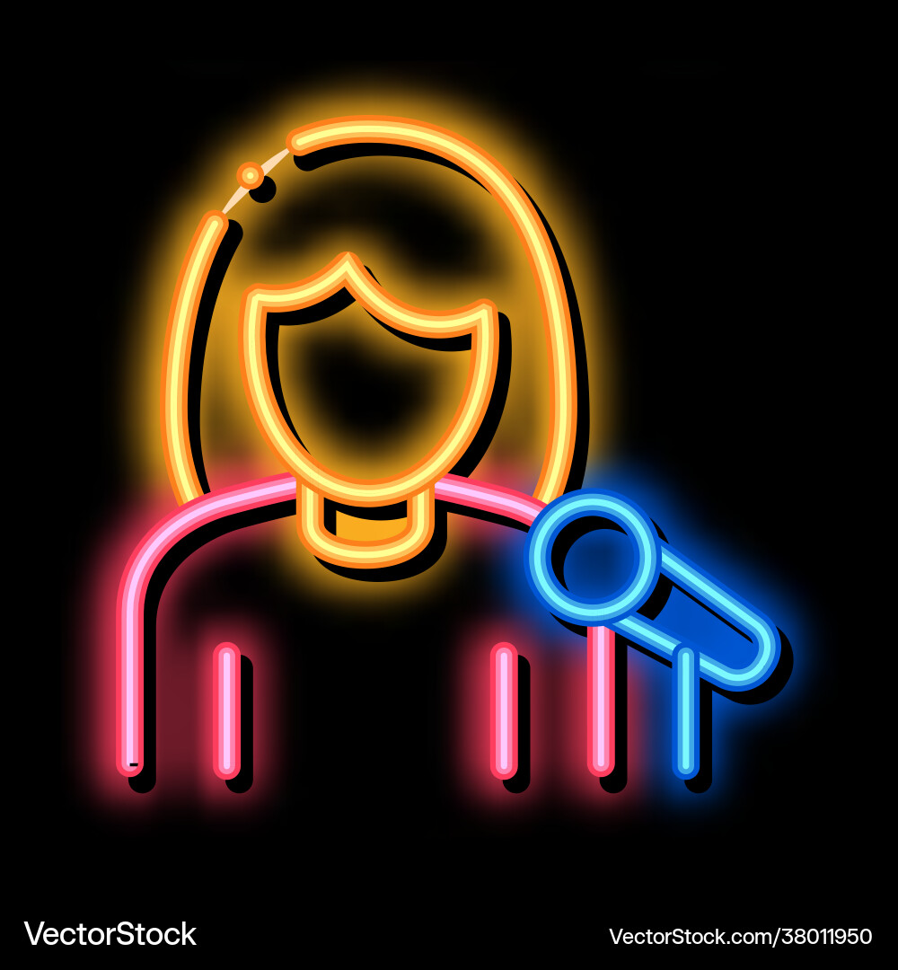 Sängerin menschlich talent neon glow icon Sängerin menschlich talent neon glow icon vektorbild