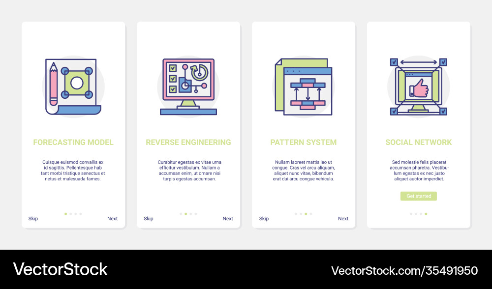 Social media network forecasting model ux ui vector image