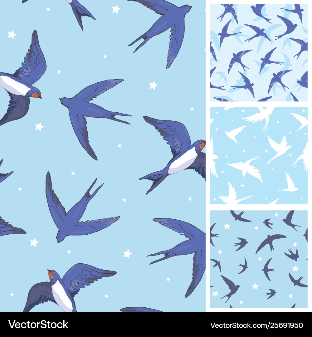 Swallow bird pattern Vector Image