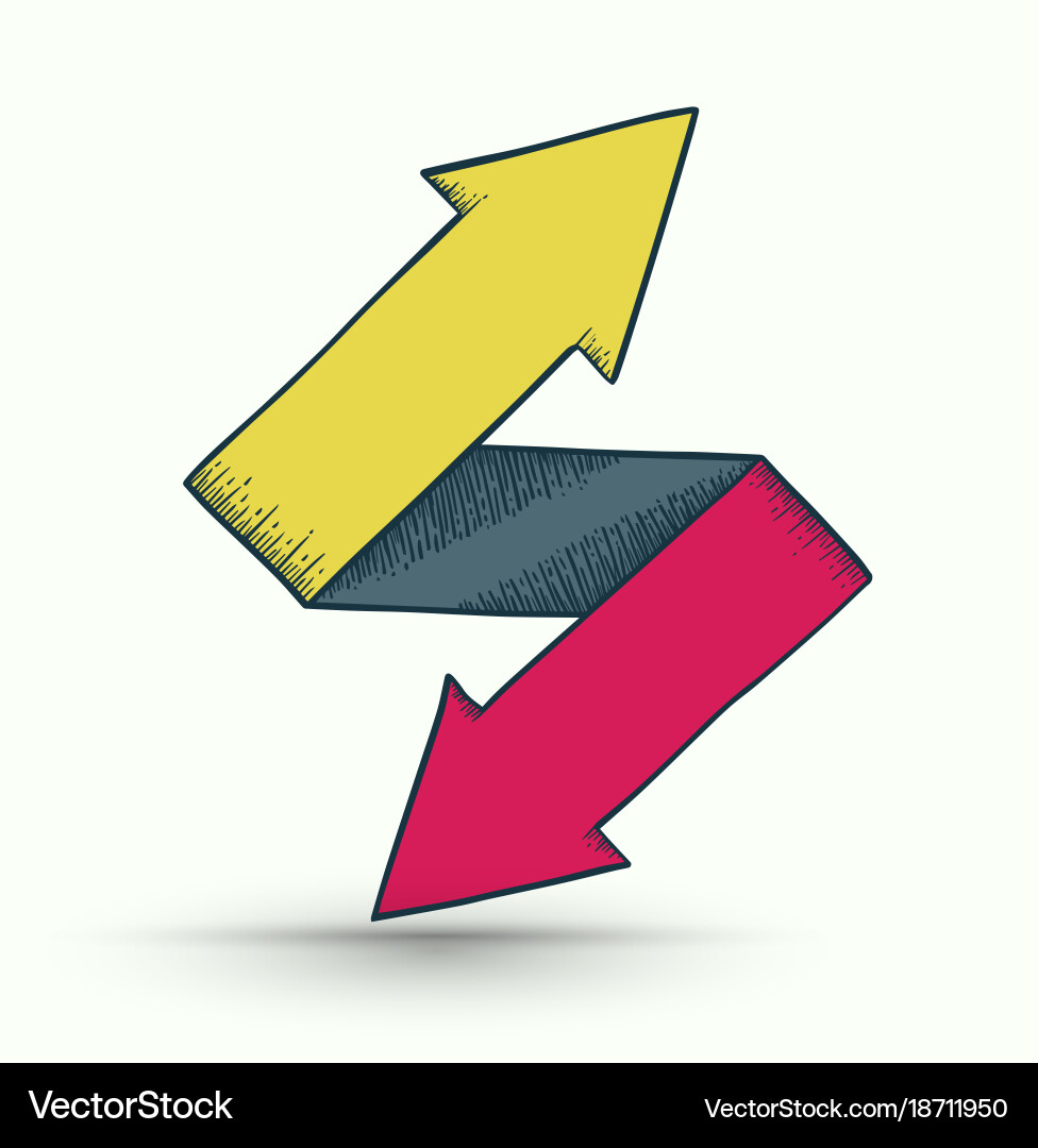 Two way arrows up and down vector image