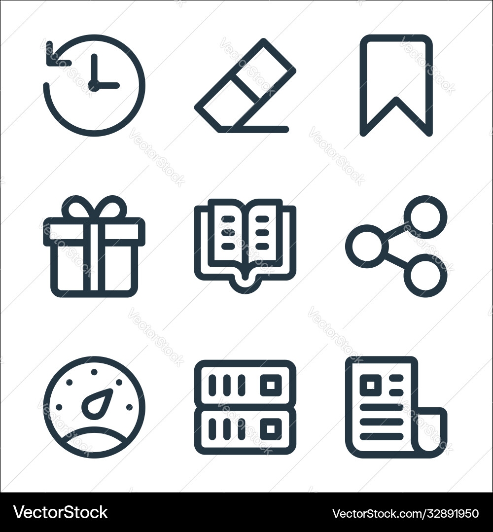 User interface line icons linear set quality vector image