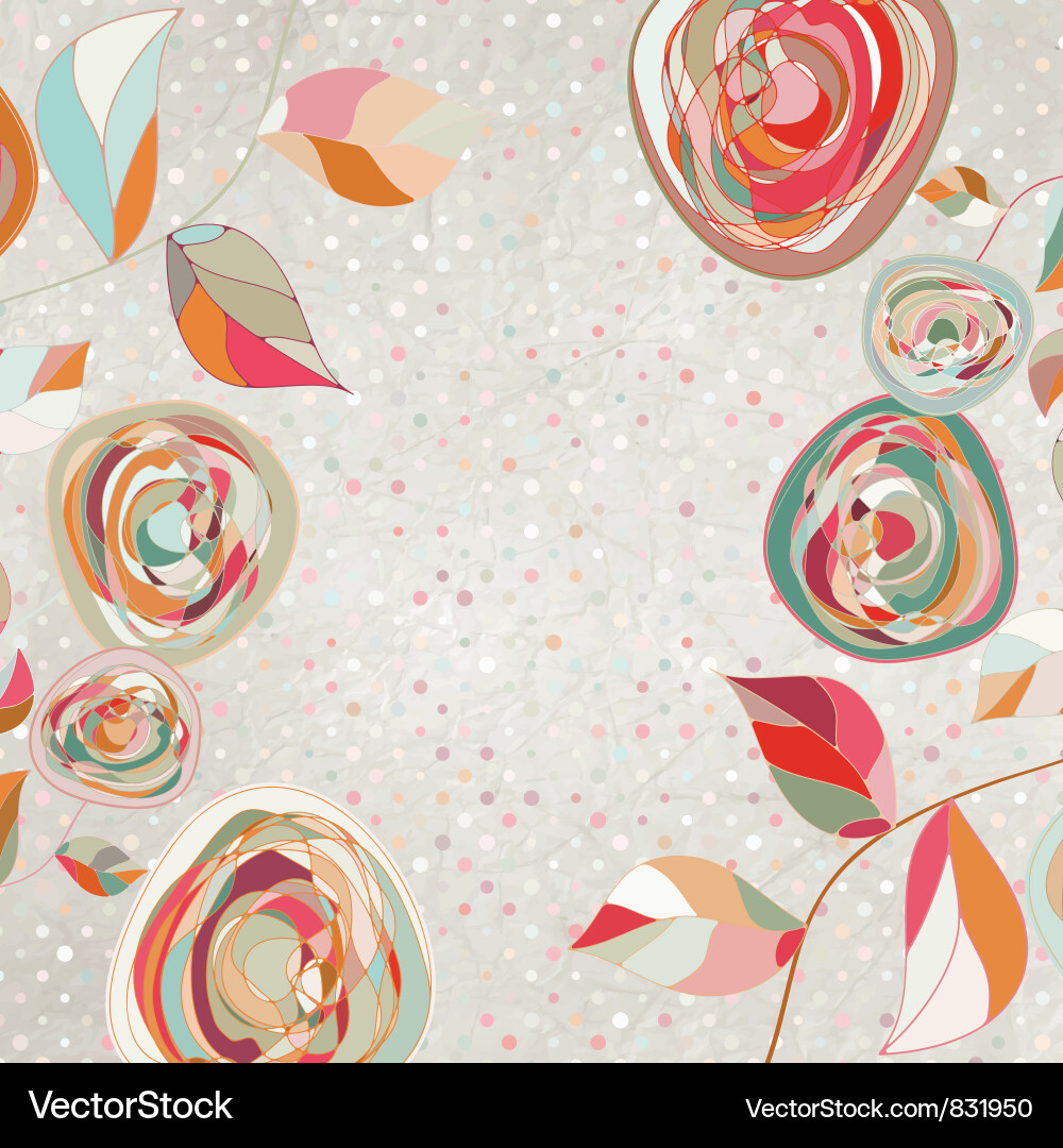 Vintage Rose Floral Background Vector Image