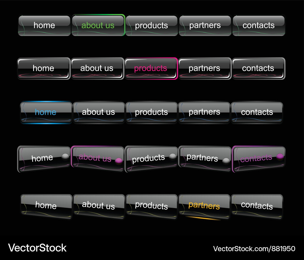 Web navigation template vector image