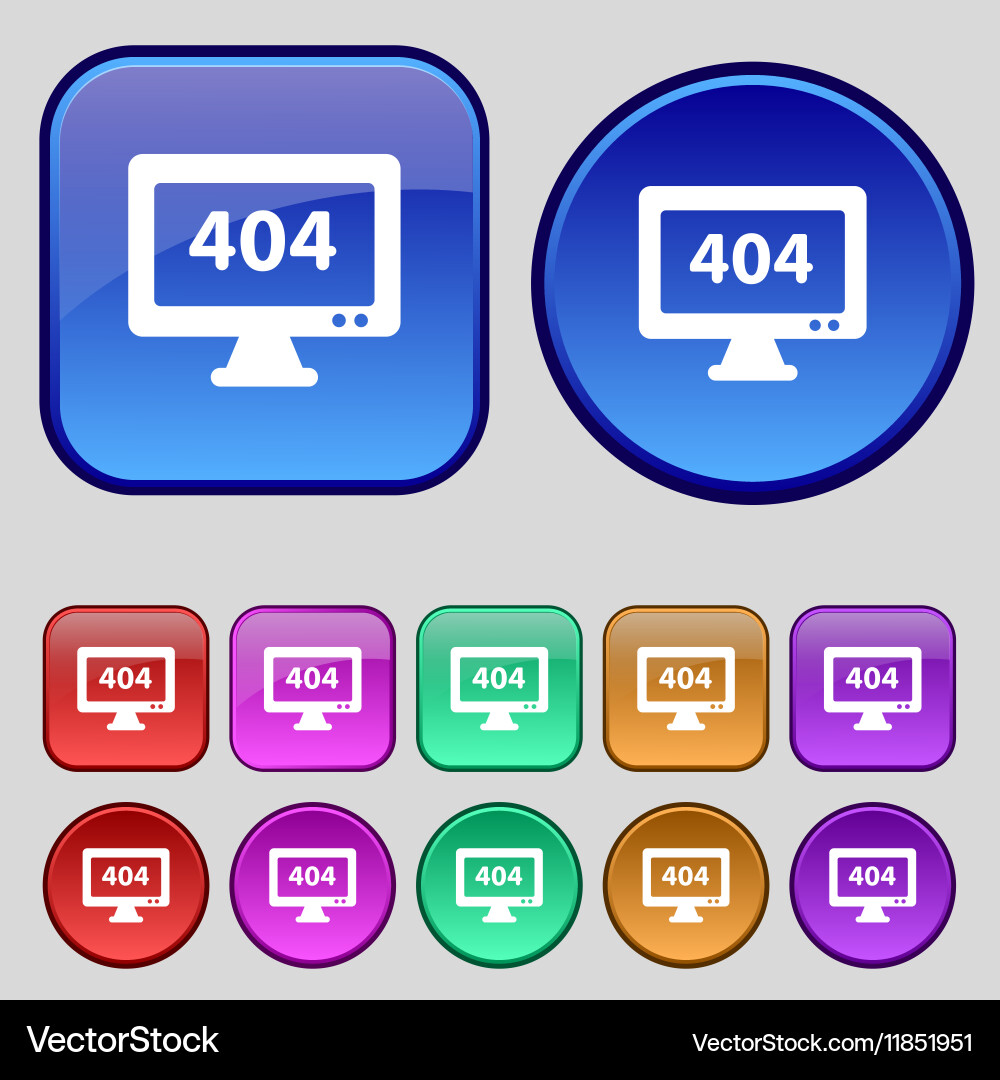 404 not found error icon sign a set of twelve Vector Image