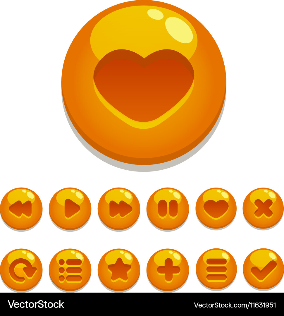 A set of buttons for gaming interfaces vector image