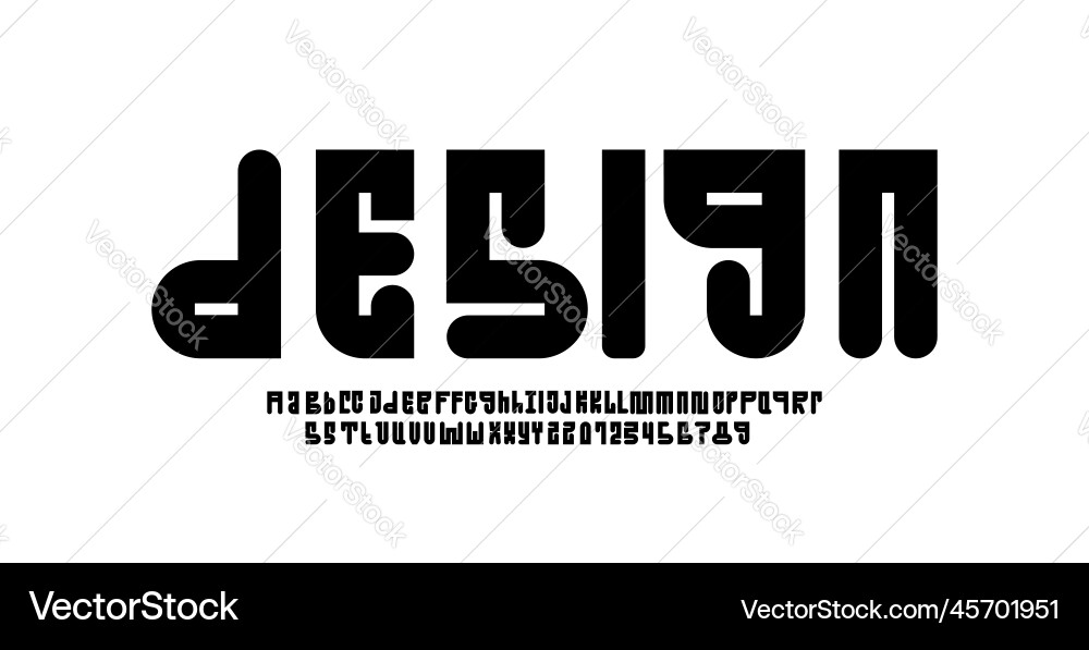 Abstract alphabet font art unique typography Abstract alphabet font art unique typography vector image
