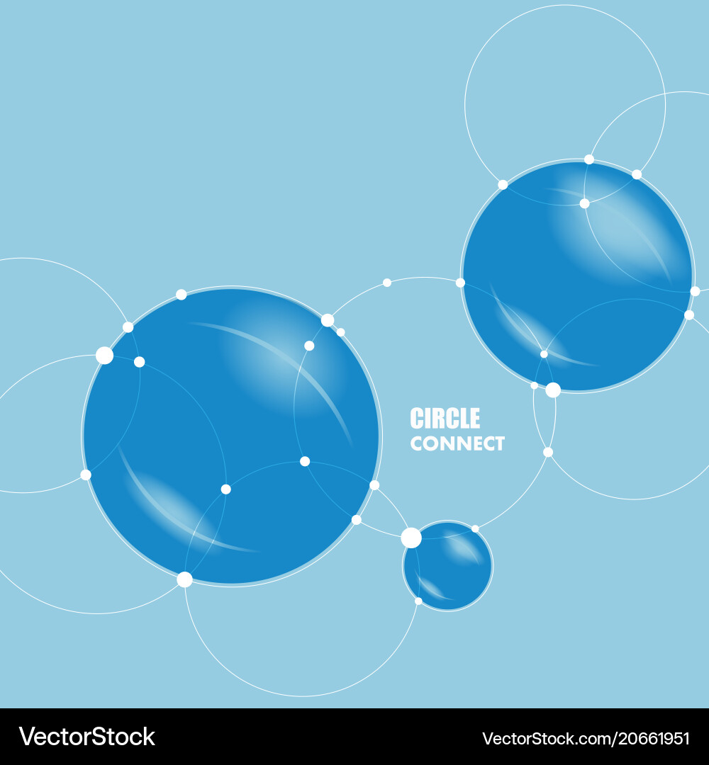 Abstract background with circles and dots connect Abstract background with circles and dots connect Vector Image