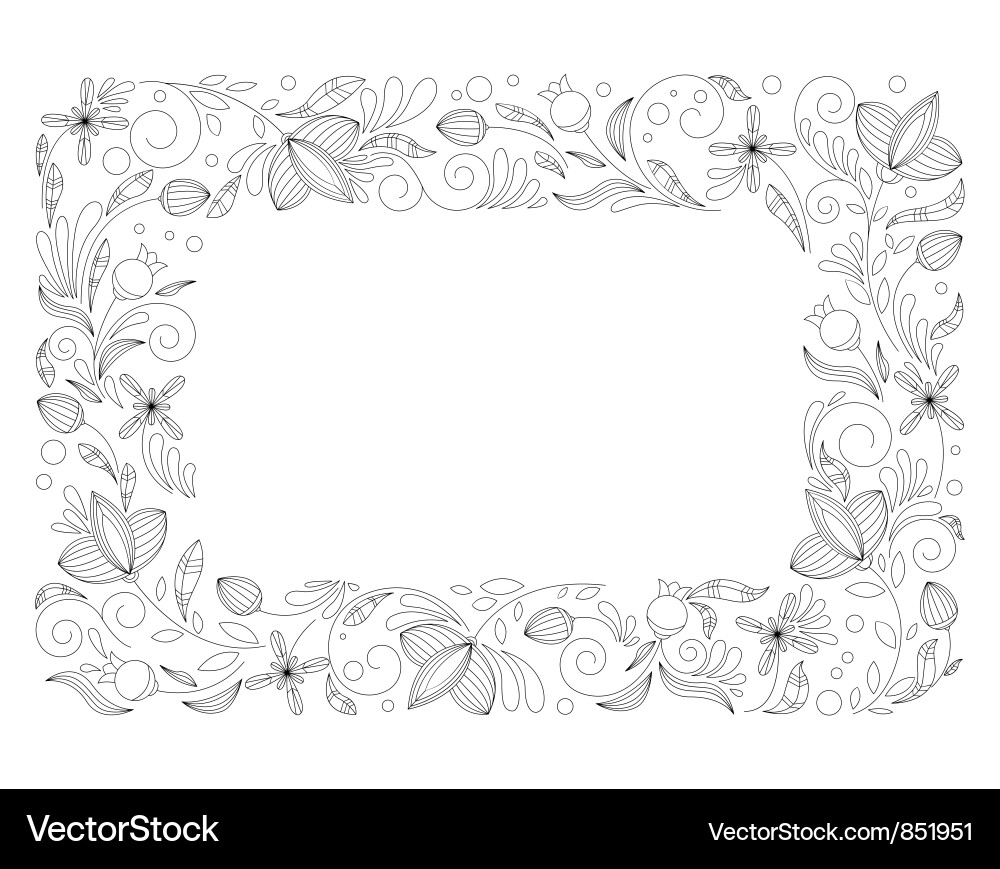 Abstract floral frame Vector Image