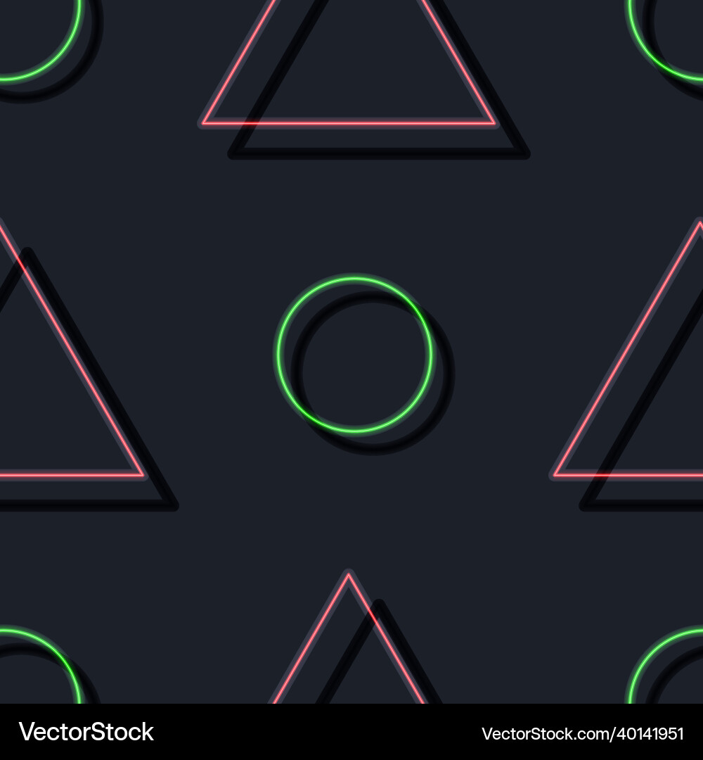 Abstract neon seamless pattern from triangles Vector Image