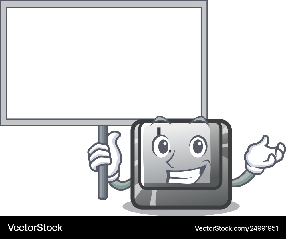 Bring board button l attached to character vector image