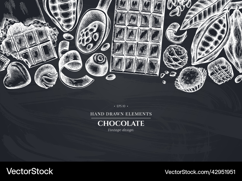 Chalky Cocoa & Chocolate Still Life vector image