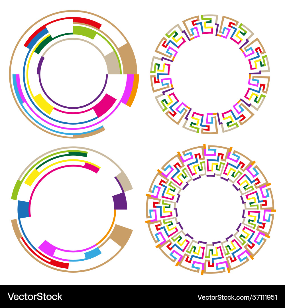 Color circle icon text ring pattern abstract vector image