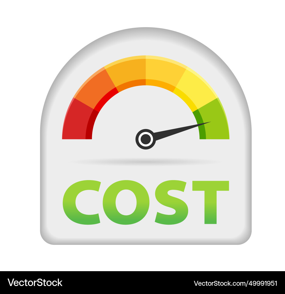 Cost reduction level meter measuring scale Cost reduction level meter measuring scale vector image