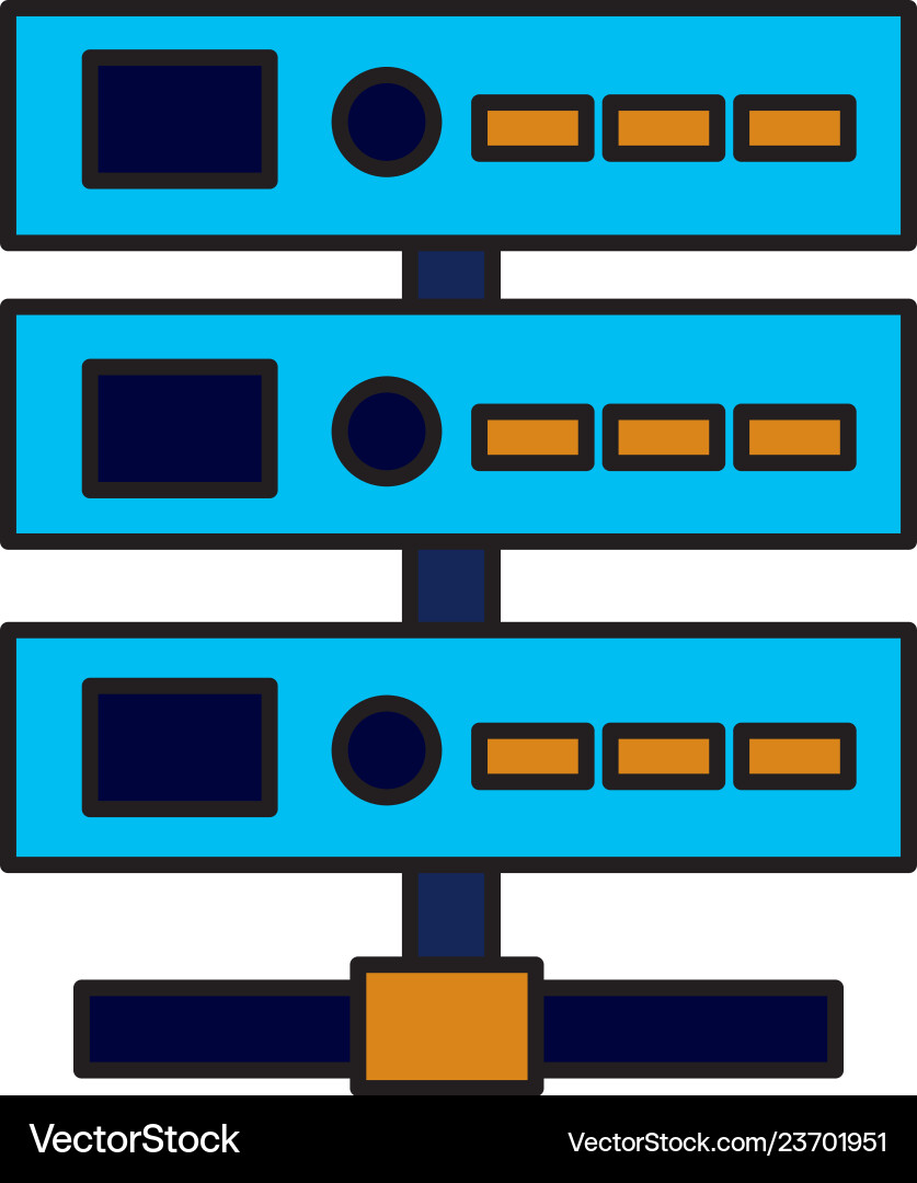 Database center server vector image