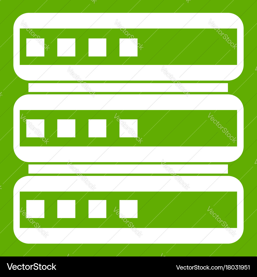 Database icon green Vector Image