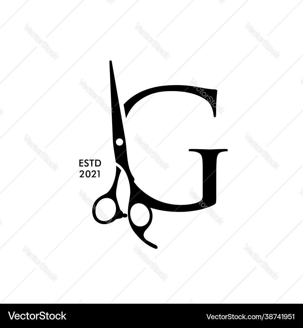 Elegant initial g scissors Vector Image