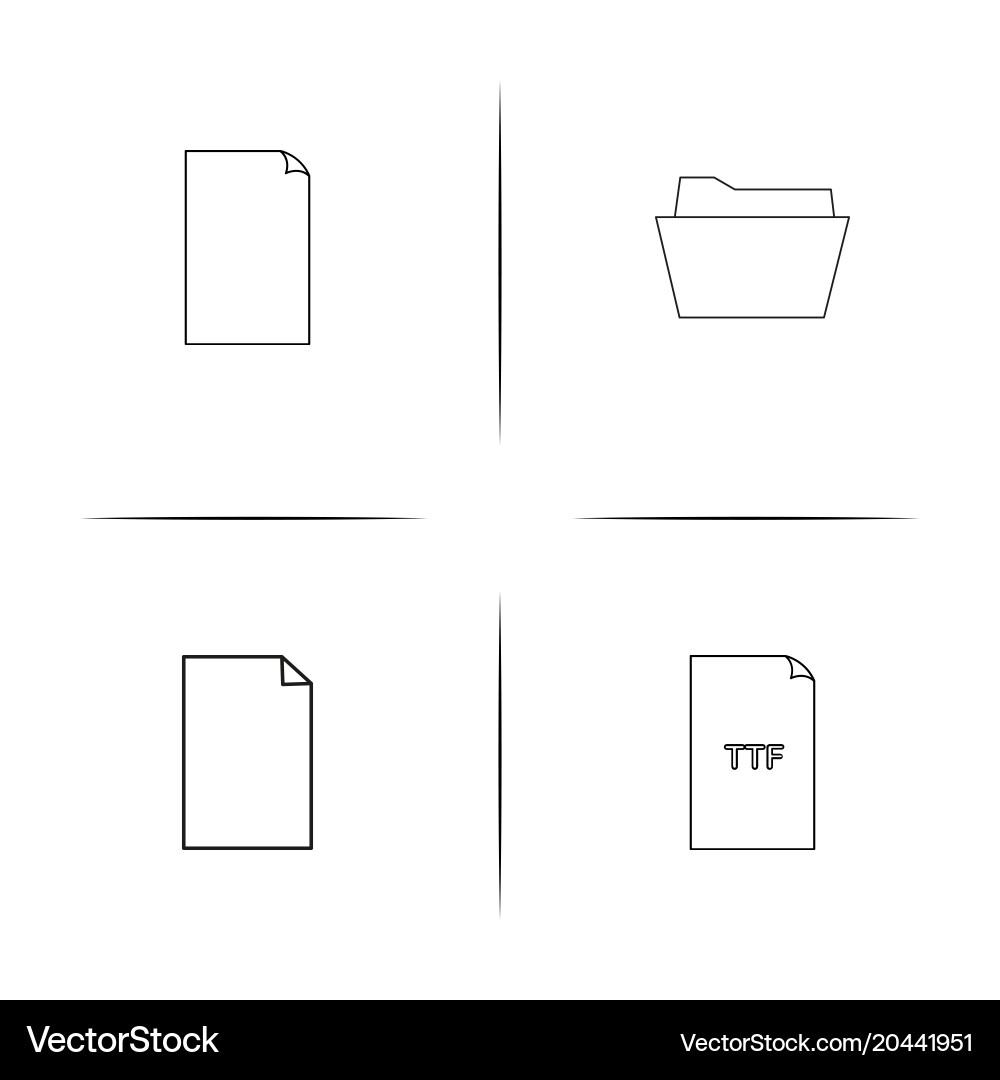 Files and folders sign simple linear icon vector image