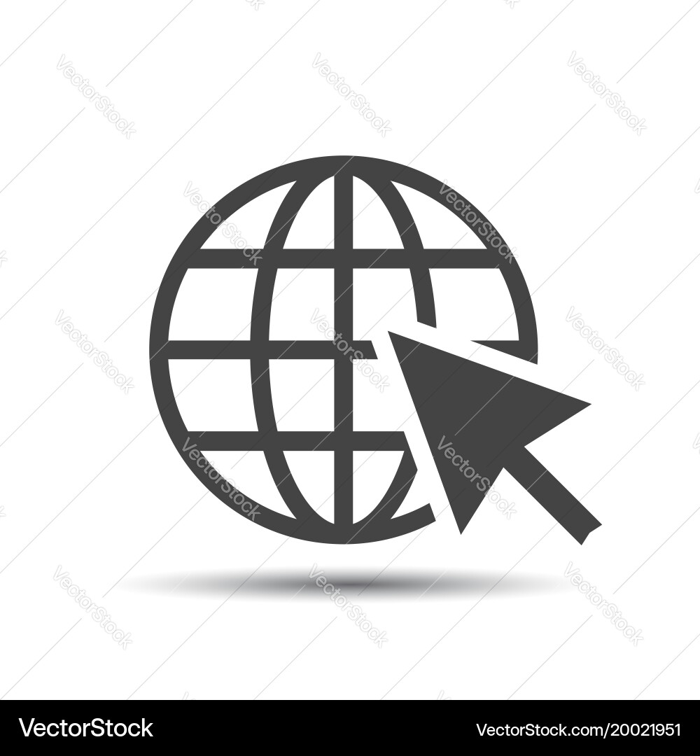 Go to web icon internet flat for website on white vector image