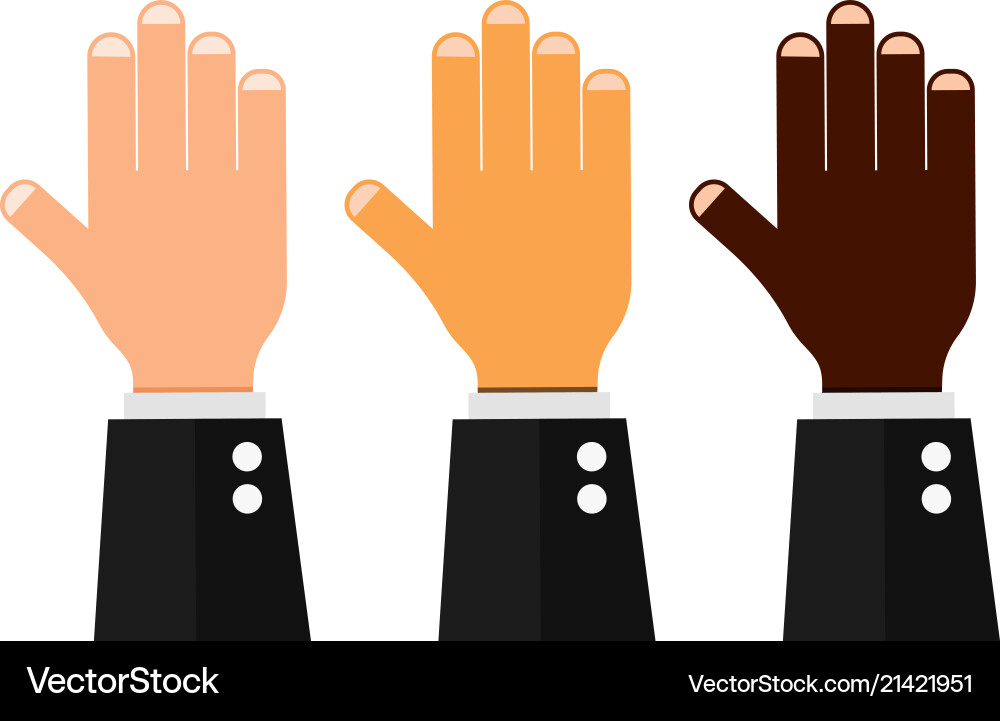 Hands set multicultural Hands set multicultural vector image