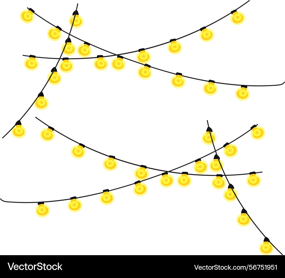 Light post with string neon effect small lamp Light post with string neon effect small lamp vector image