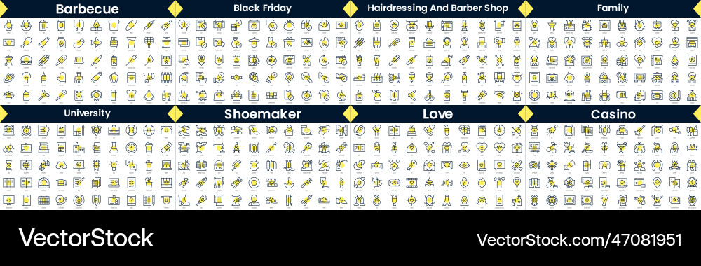 Linear style icons pack in this bundle include vector image