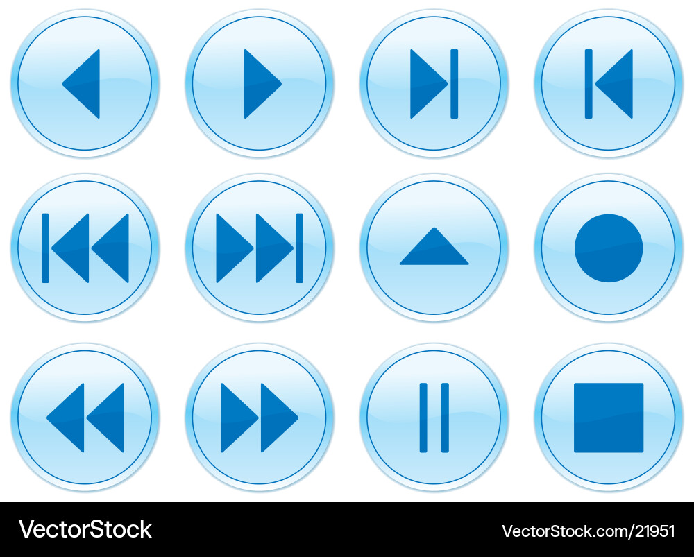 Multimedia navigation buttons vector image