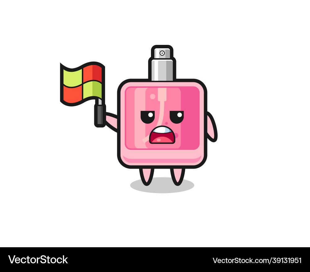 Perfume character as line judge putting the flag Perfume character as line judge putting the flag vector image